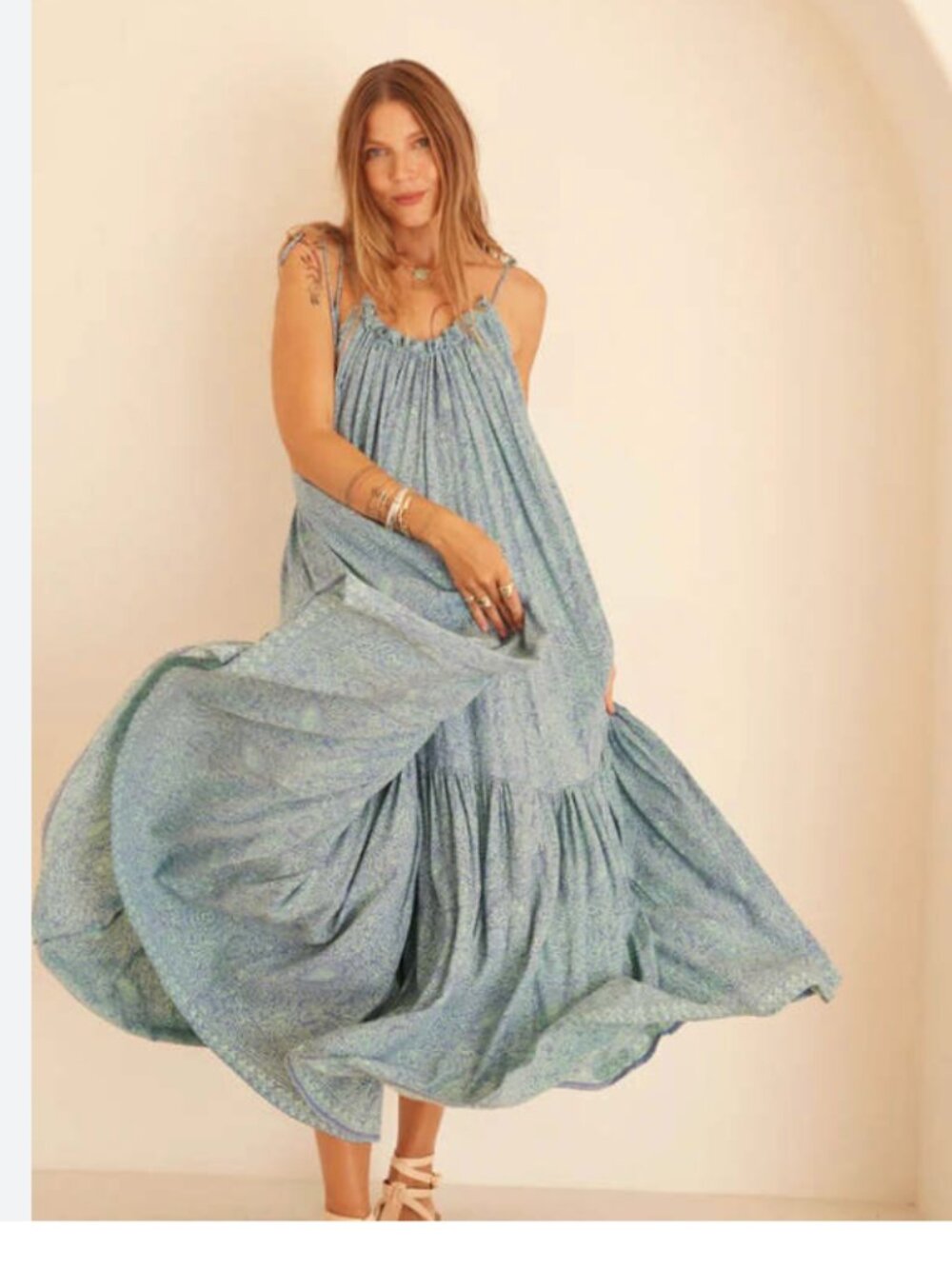 Natalie Martin Jerusha Dress Maxi Shangri La Periwinkle XS